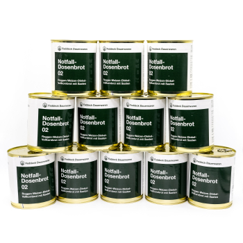 12 x canned bread 02 whole grain rye, wheat, spelled, best before 10 years, 420g each